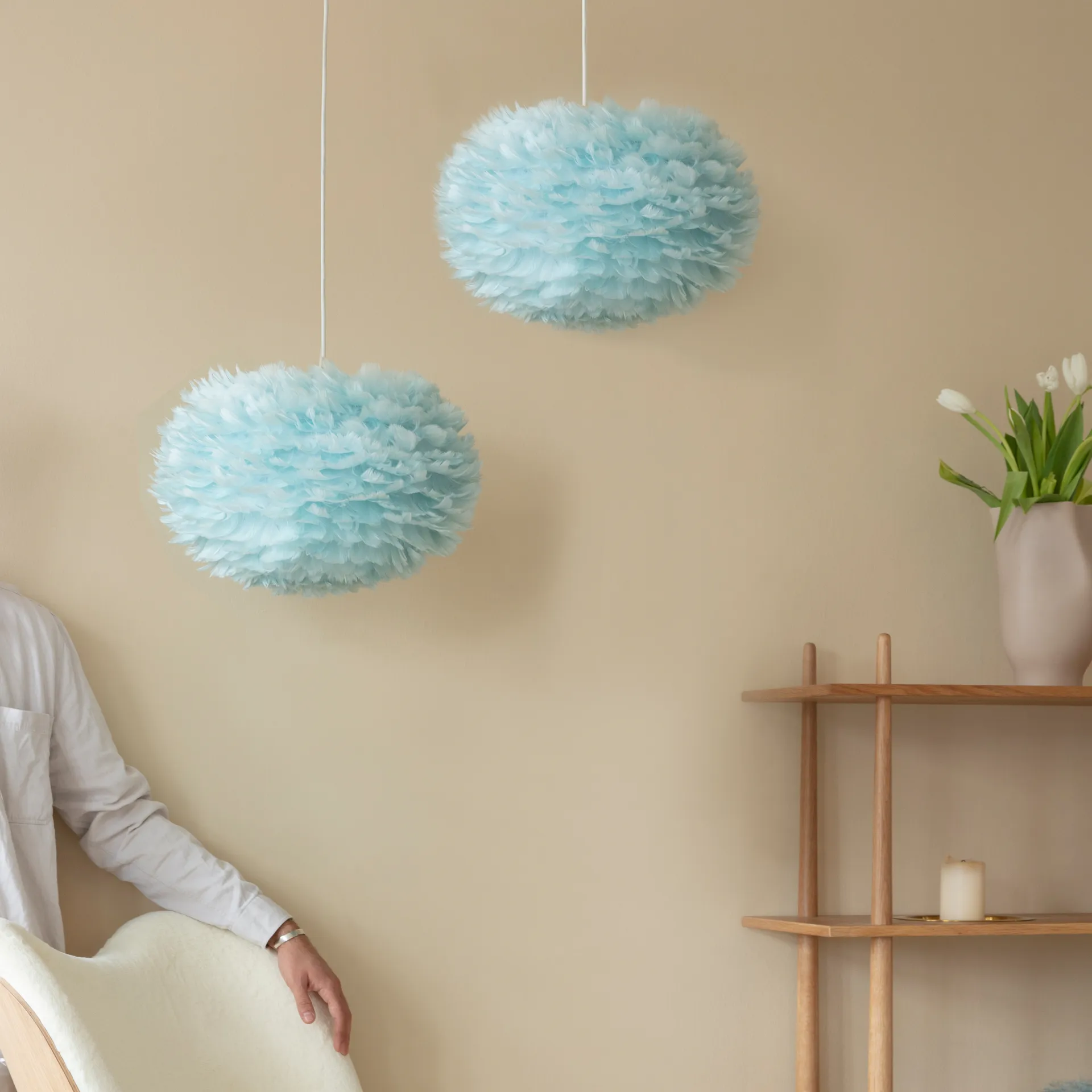 Candeeiro azul claro Eos, Médio ø45 cm Umage