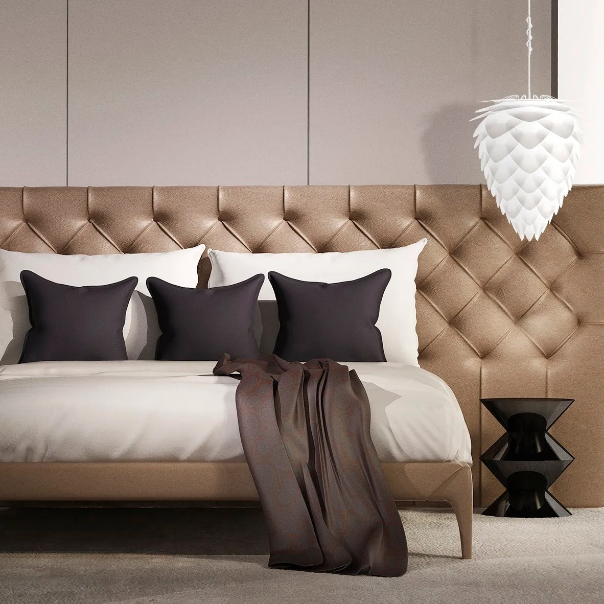 Candeeiro branco Conia, Ø40 cm Umage