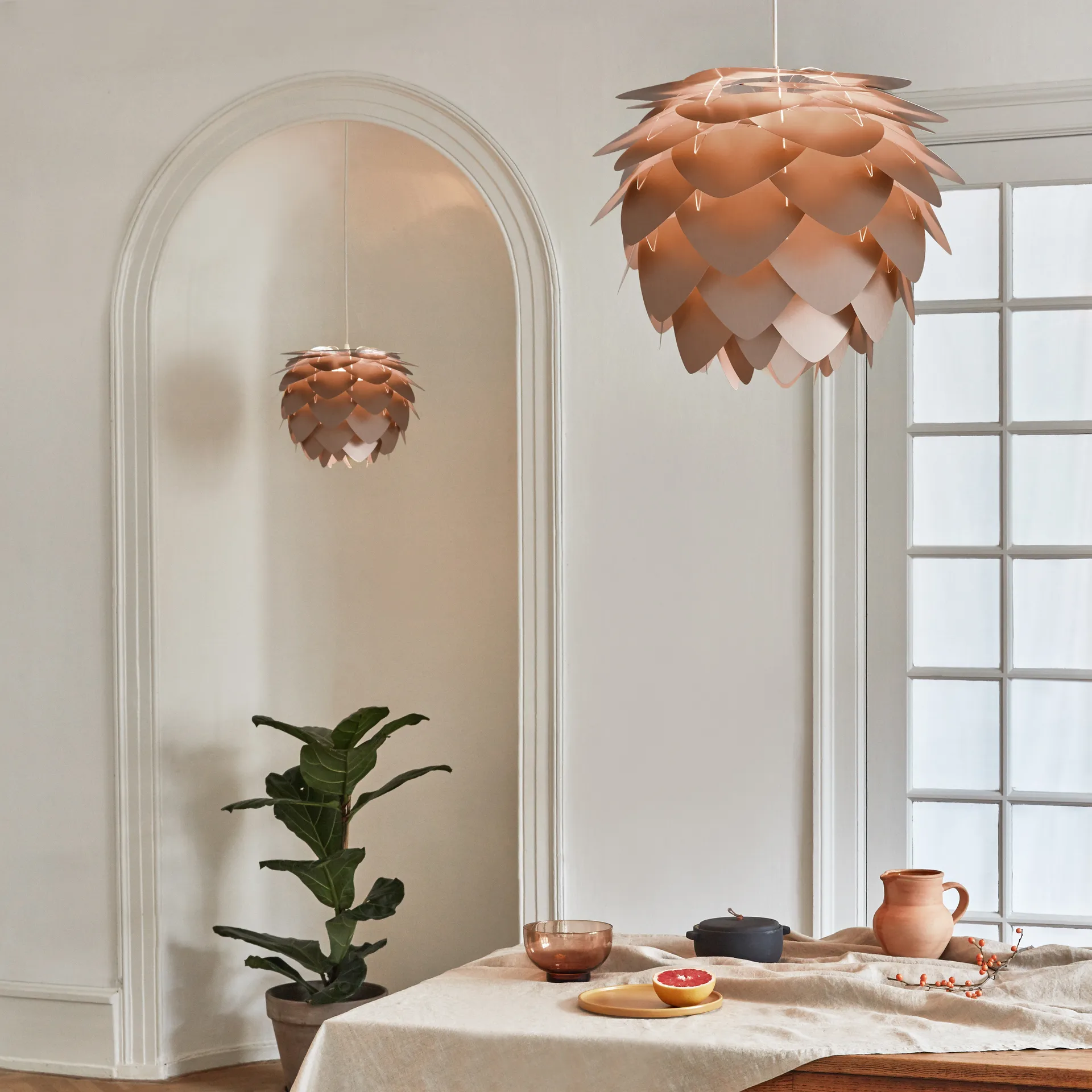 Candeeiro bronze escovado Aluvia, Médio Ø 59 cm Umage