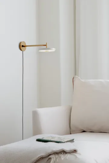 Candeeiro de parede Asteria Wall - Long, Pearl white-brass - Umage