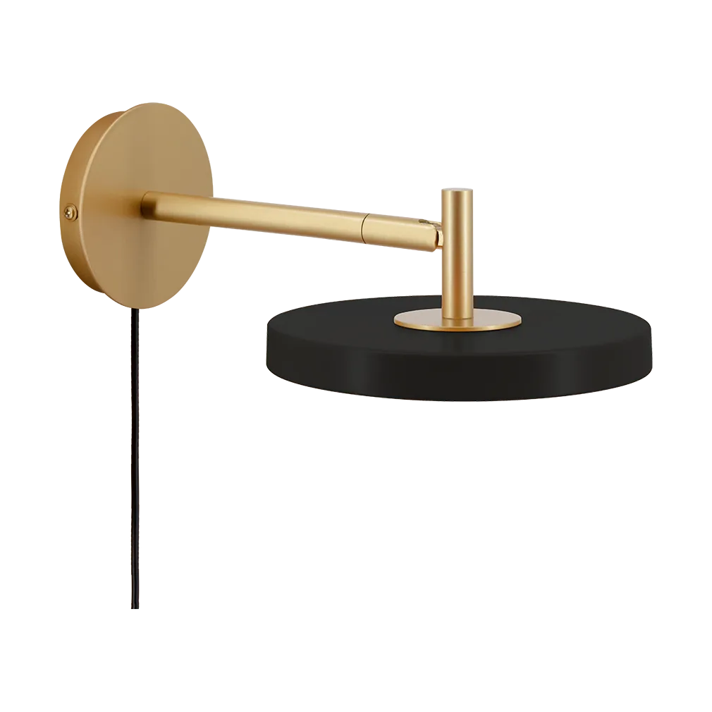 Candeeiro de parede Asteria Wall, Short, Black-brass Umage