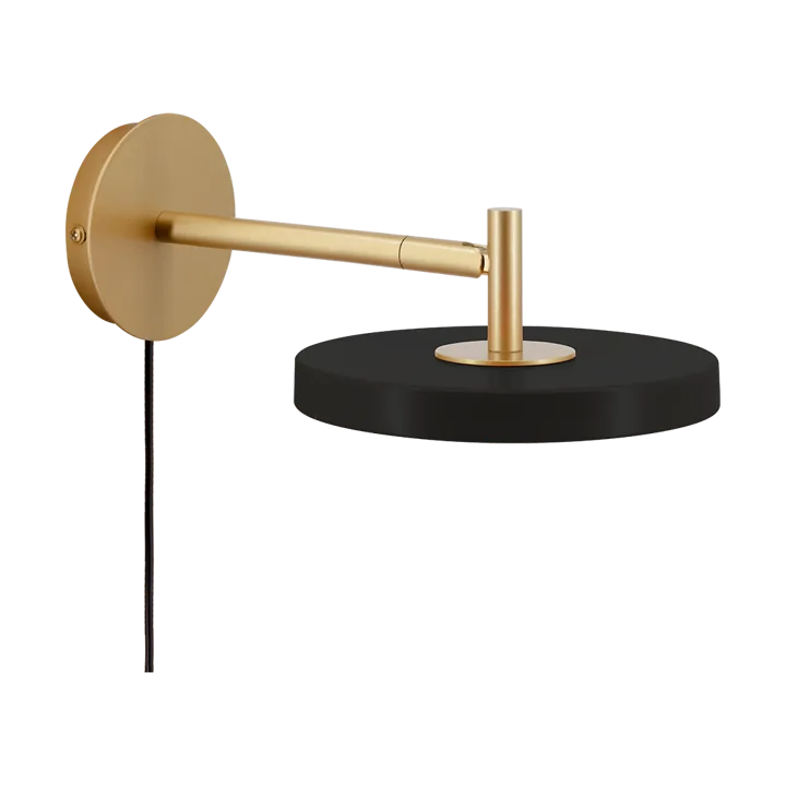 Candeeiro de parede Asteria Wall - Short, Black-brass - Umage