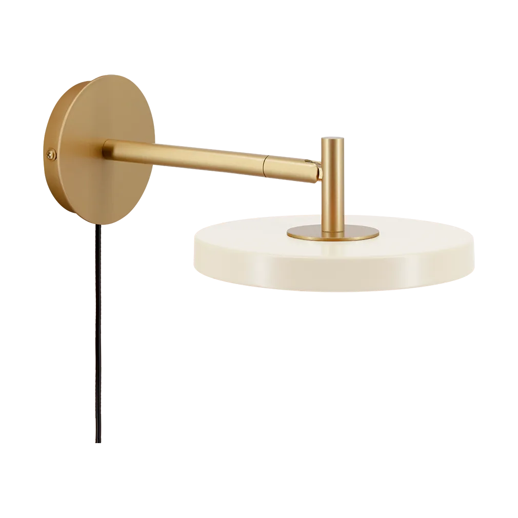 Candeeiro de parede Asteria Wall, Short, Pearl white-brass Umage
