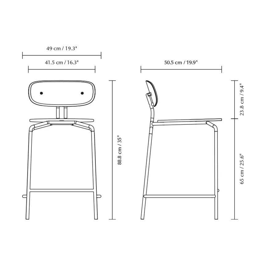 Curious banco de bar 65 cm, Carvalho-preto Umage