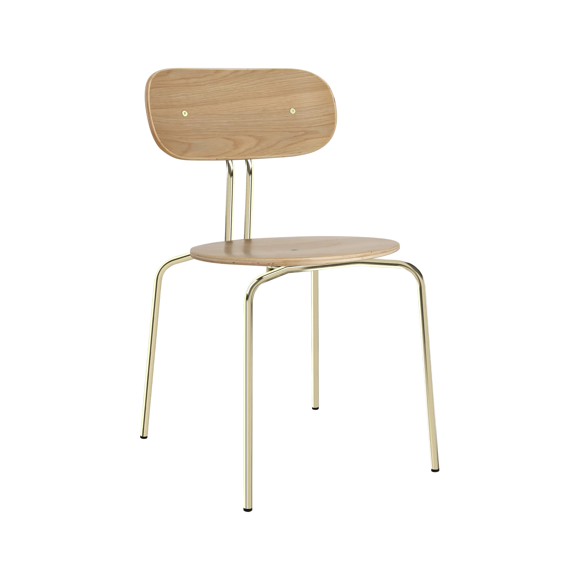 Curious cadeira, Oak-brass legs Umage