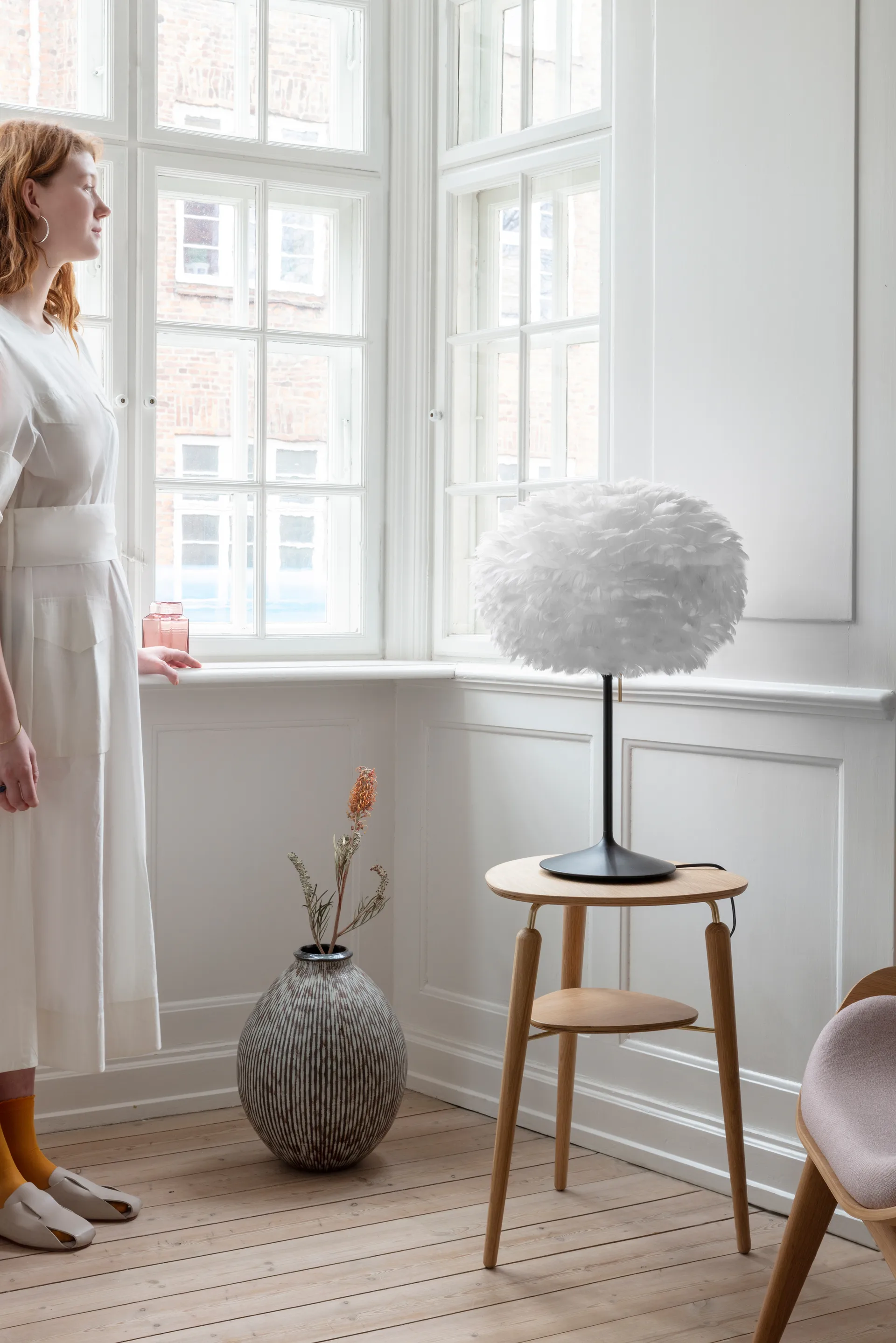 Eos candeeiro de mesa médio, Branco-Preto Umage