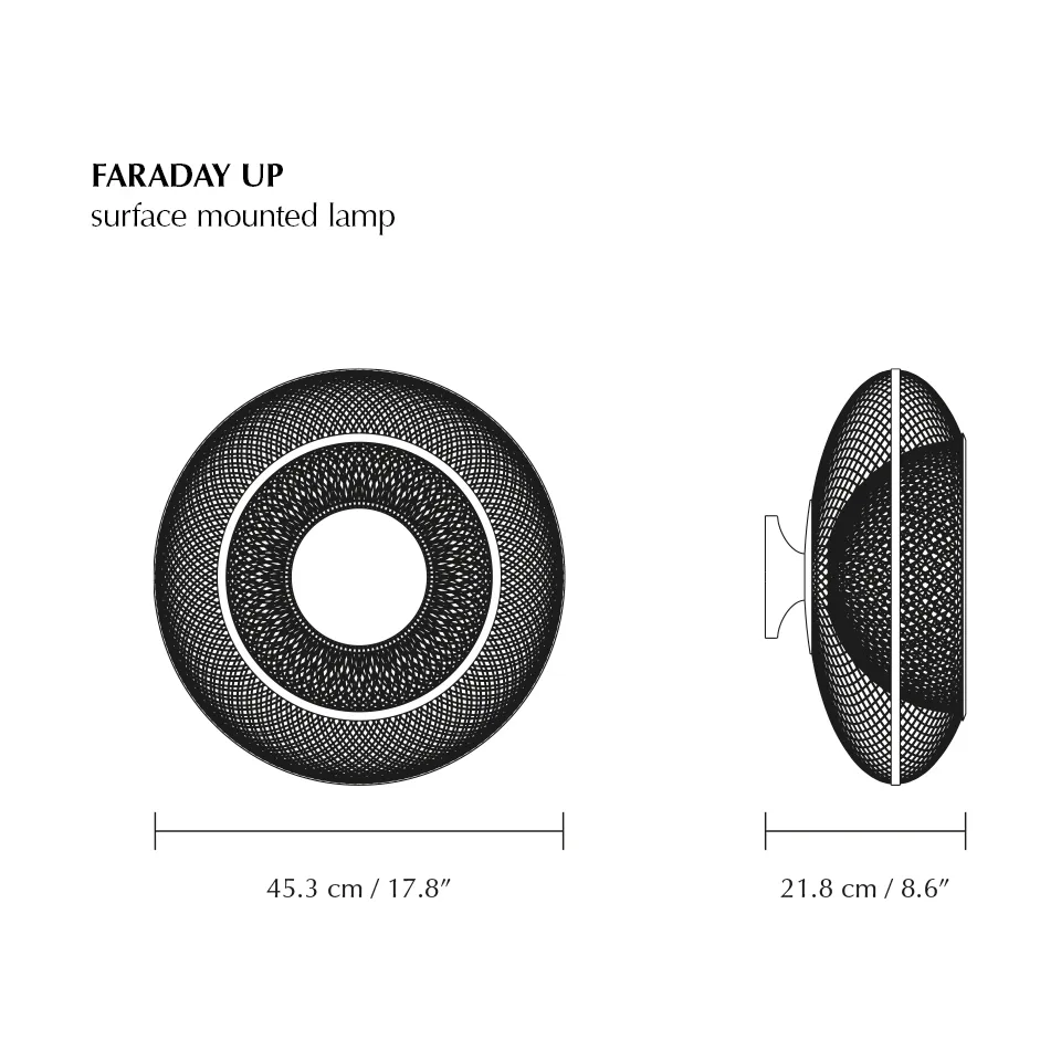 Faraday Up plafon médio, Latão escovado Umage