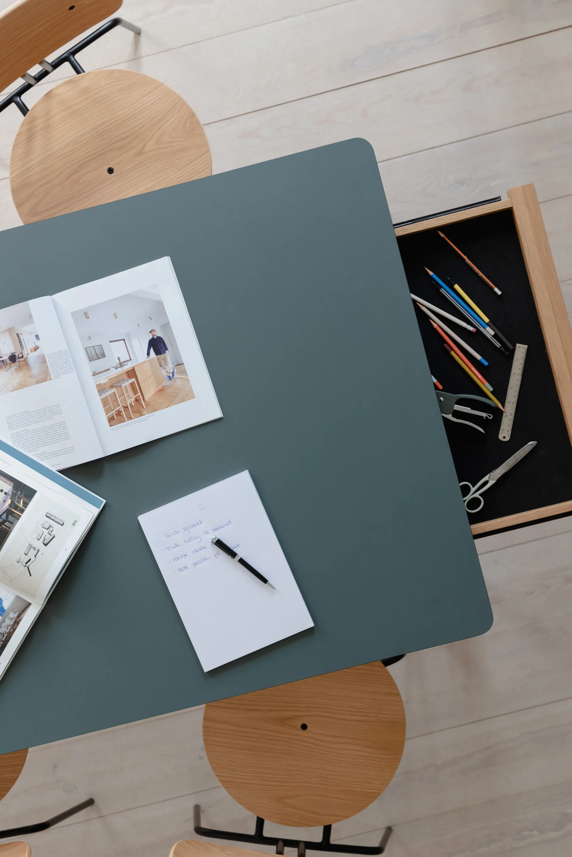 Heart'n'Soul mesa de jantar 90x200 cm, Carvalho-verde musgo Umage