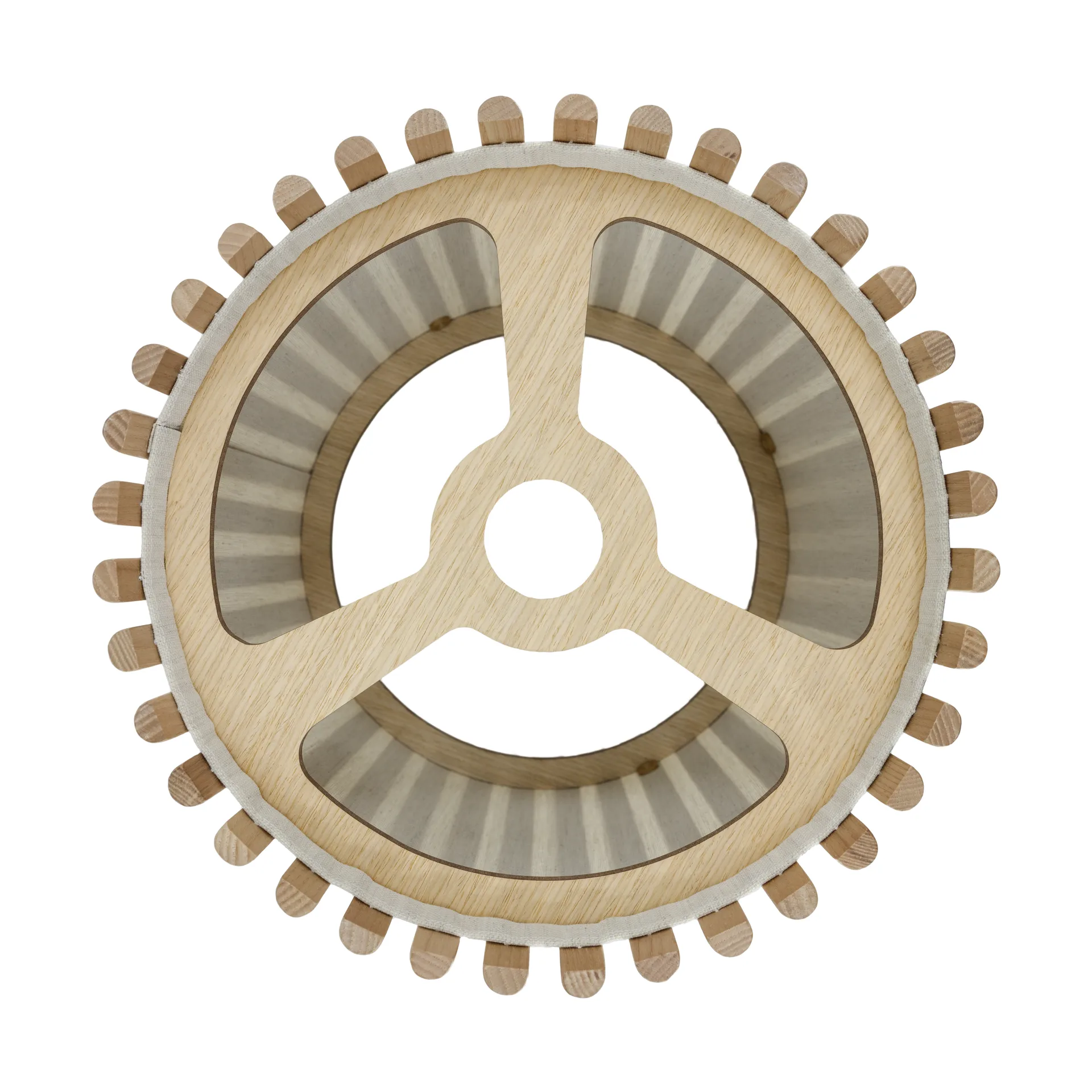 Komorebi candeeiro de chão médio, Circle oak-Aço escovado Umage