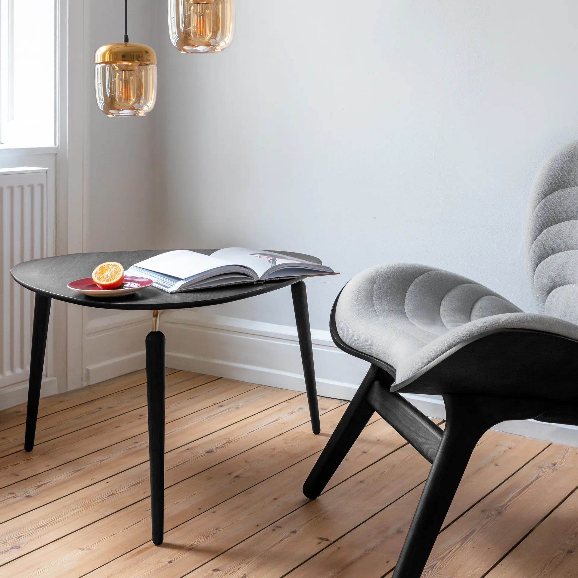 Mesa de centro Hang Out, Carvalho preto-bronze Umage