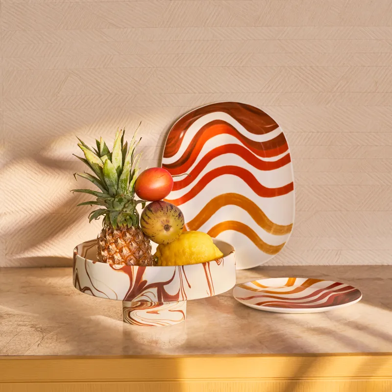 Moon tigela de decoração Ø26 cm, Marrom-branco URBAN NATURE CULTURE