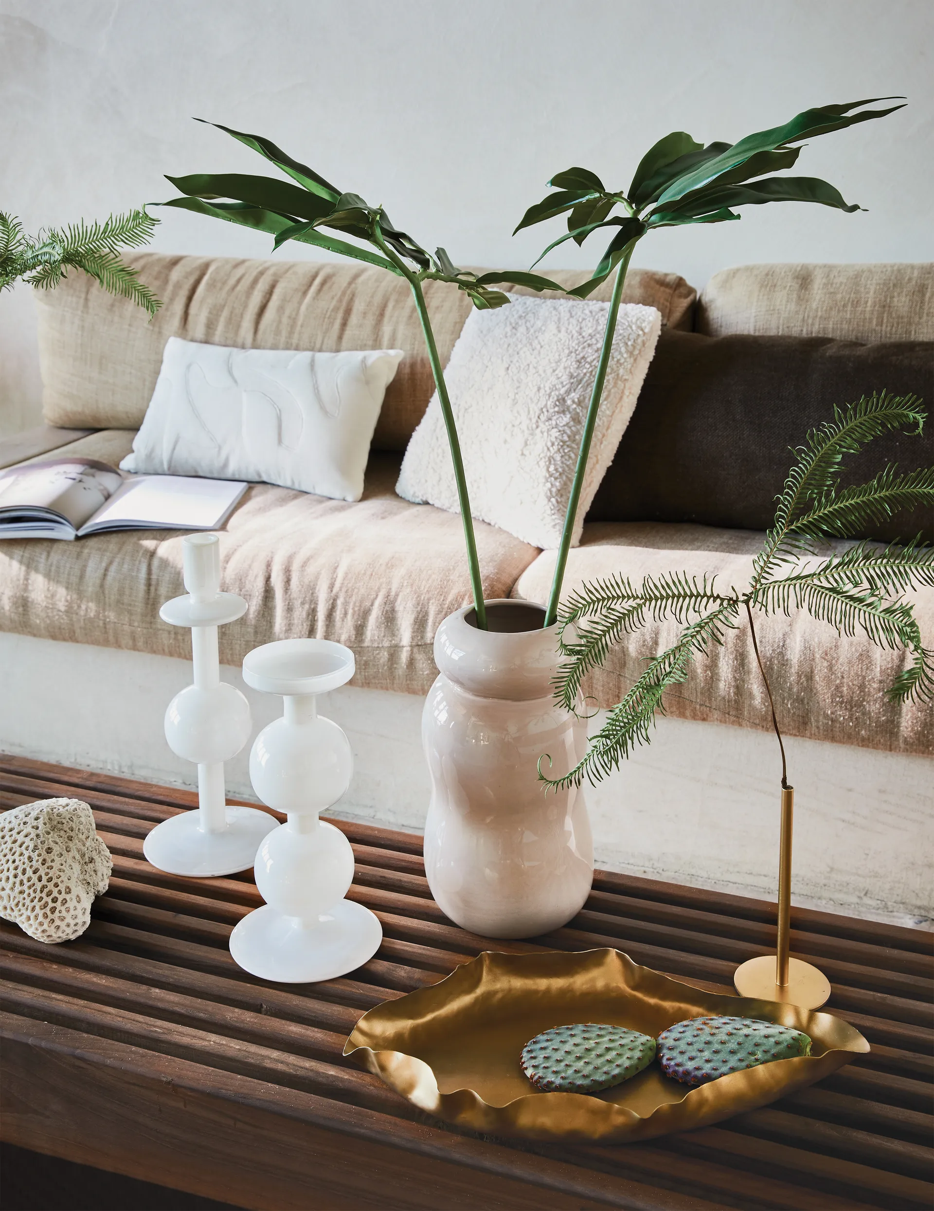 Suporte de velas Bulb 30 cm, Branco URBAN NATURE CULTURE
