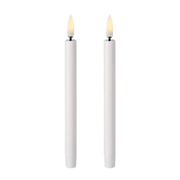 Velas altas brancas LED mini cm Uyuni Ø1,3 , conjunto de 2, 13,8 cm Uyuni Lighting