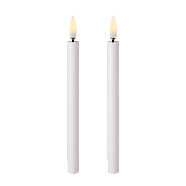 Velas altas brancas LED mini cm Uyuni Ø1,3 , conjunto de 2 - 13,8 cm - Uyuni Lighting