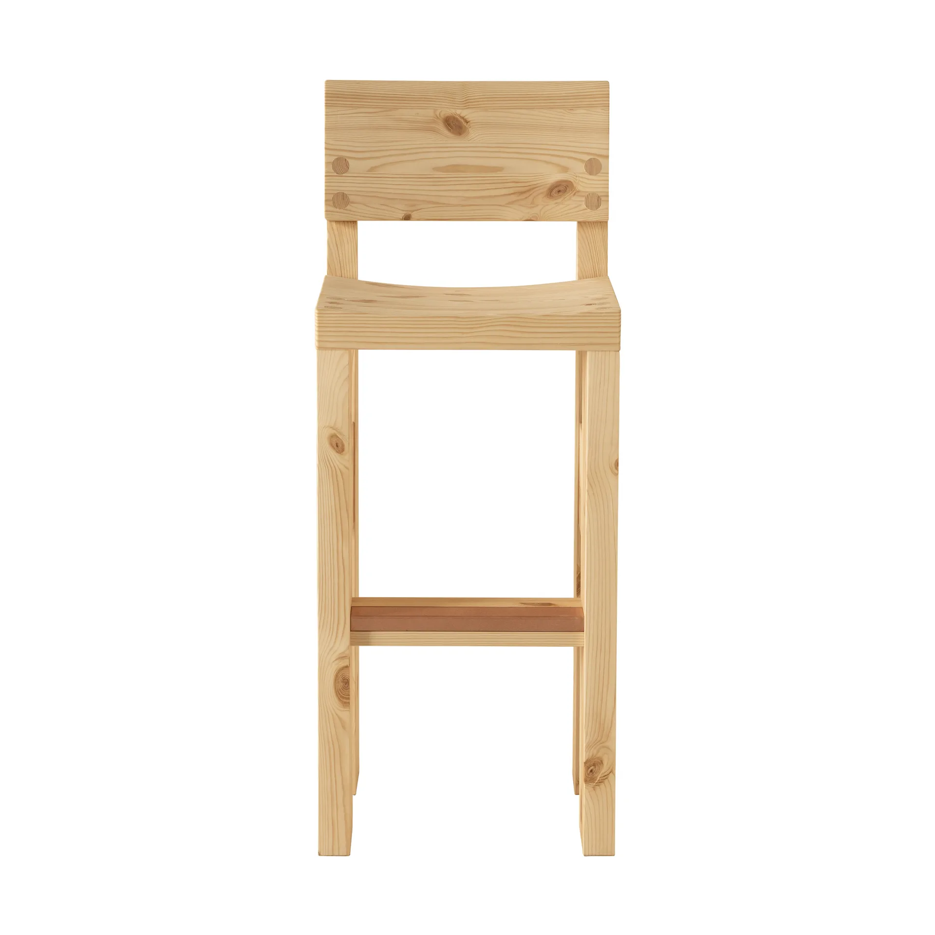 001 Bar Stool banco de bar, Pinho encerado a óleo fosco, 75 cm Vaarnii