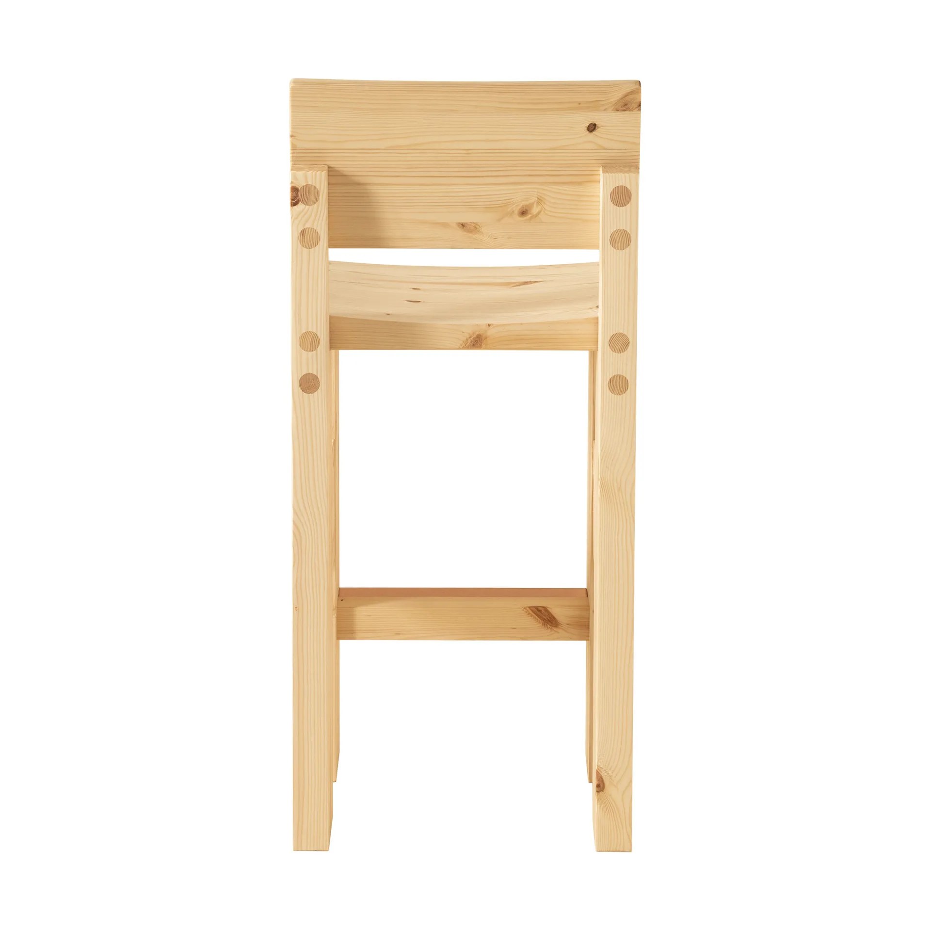 001 Bar Stool banco de bar, Pinho encerado a óleo mate, 65 cm Vaarnii