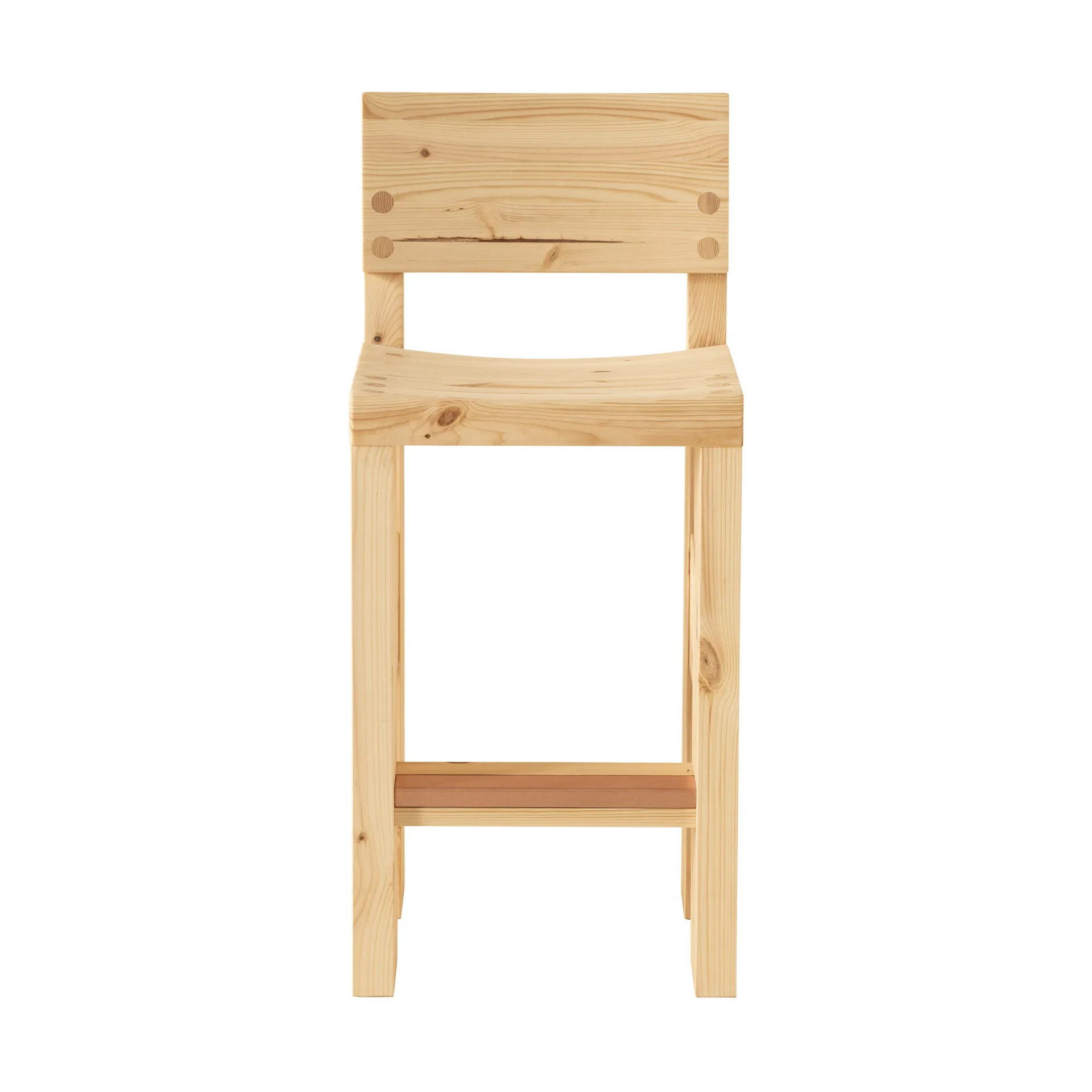 001 Bar Stool banco de bar, Pinho encerado a óleo mate, 65 cm Vaarnii