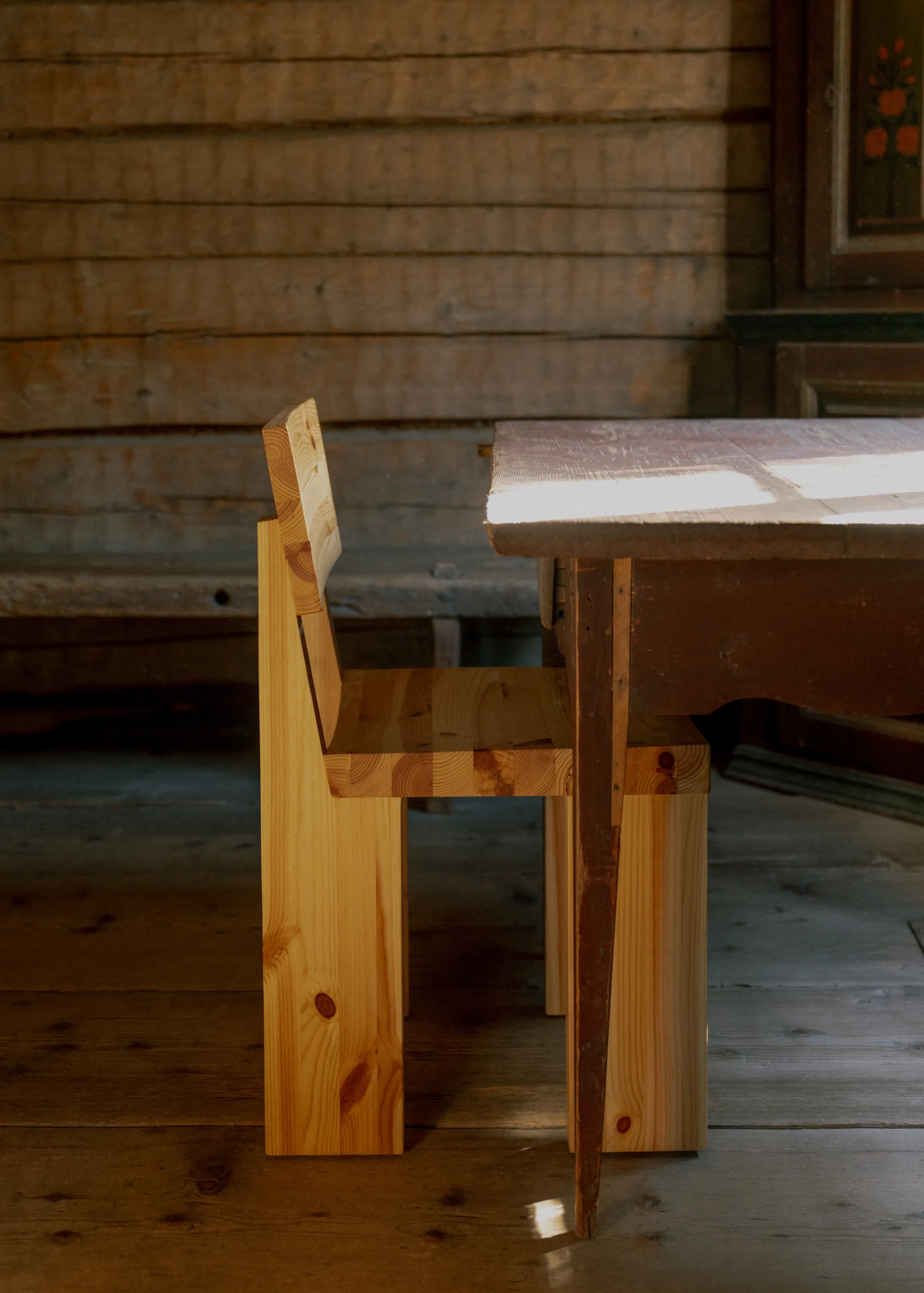 001 Dining Chair cadeira, Pinho oleado fosco Vaarnii