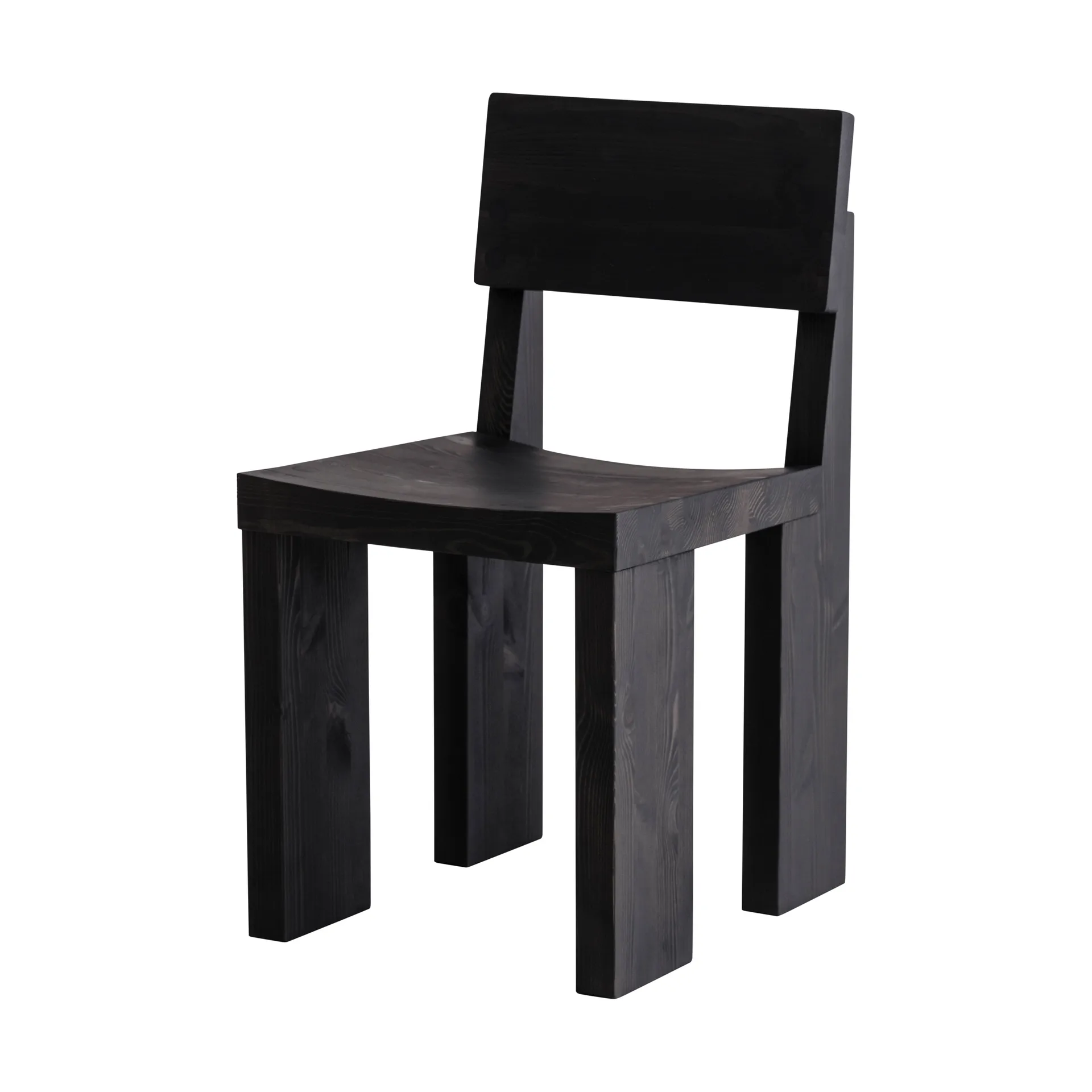 001 Dining Chair cadeira, Pinho tingido de preto Vaarnii
