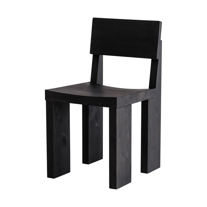 001 Dining Chair cadeira - Pinho tingido de preto - Vaarnii