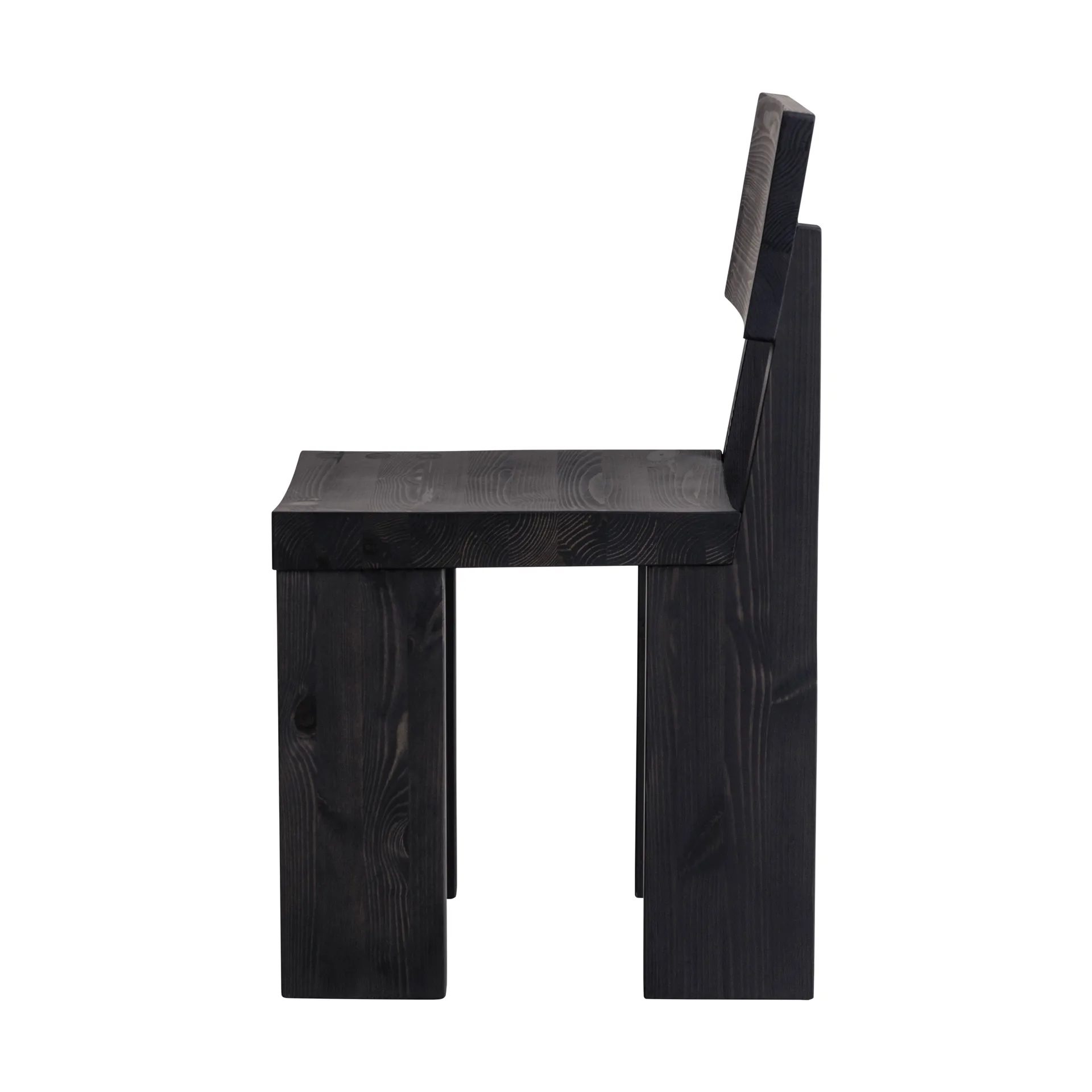 001 Dining Chair cadeira, Pinho tingido de preto Vaarnii