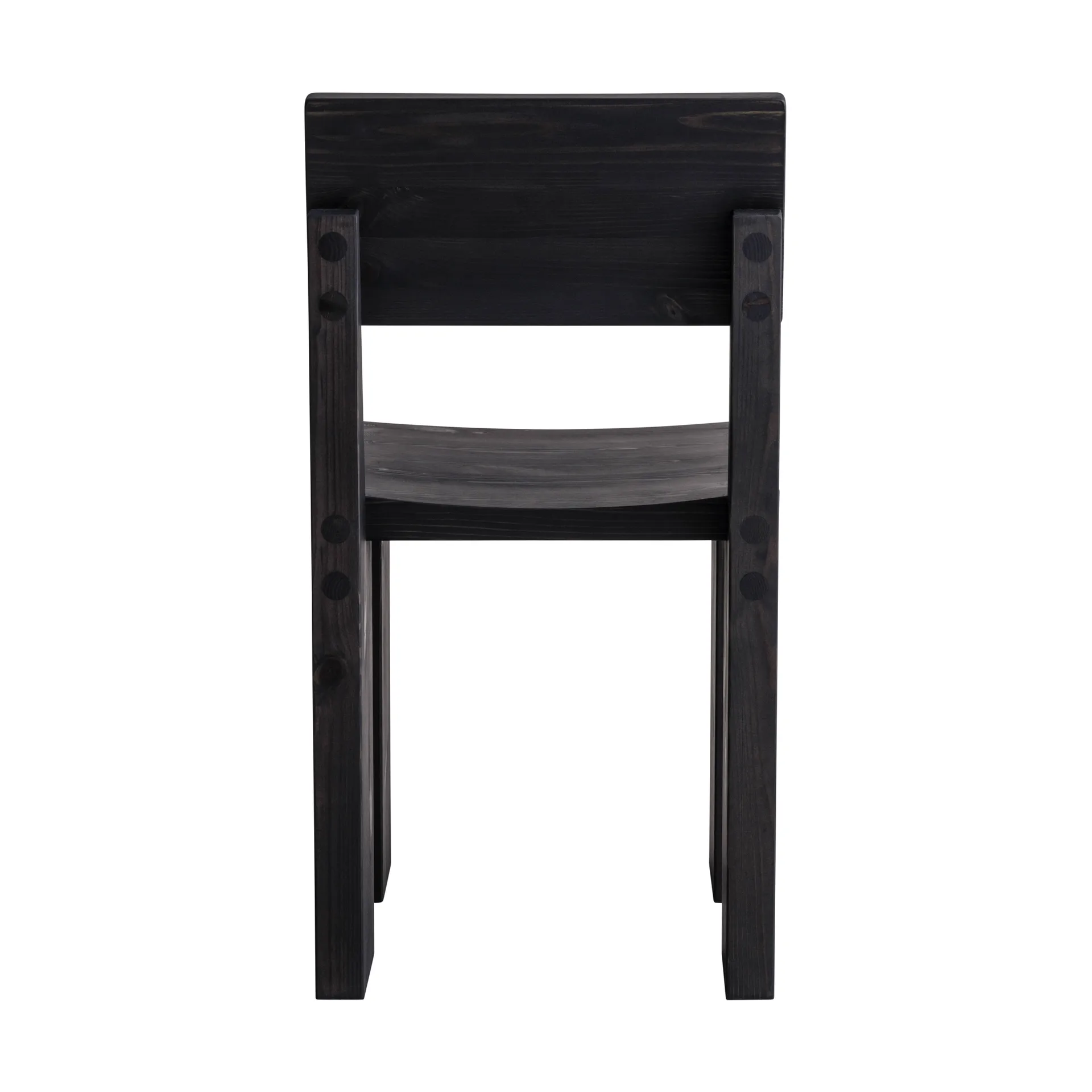 001 Dining Chair cadeira, Pinho tingido de preto Vaarnii