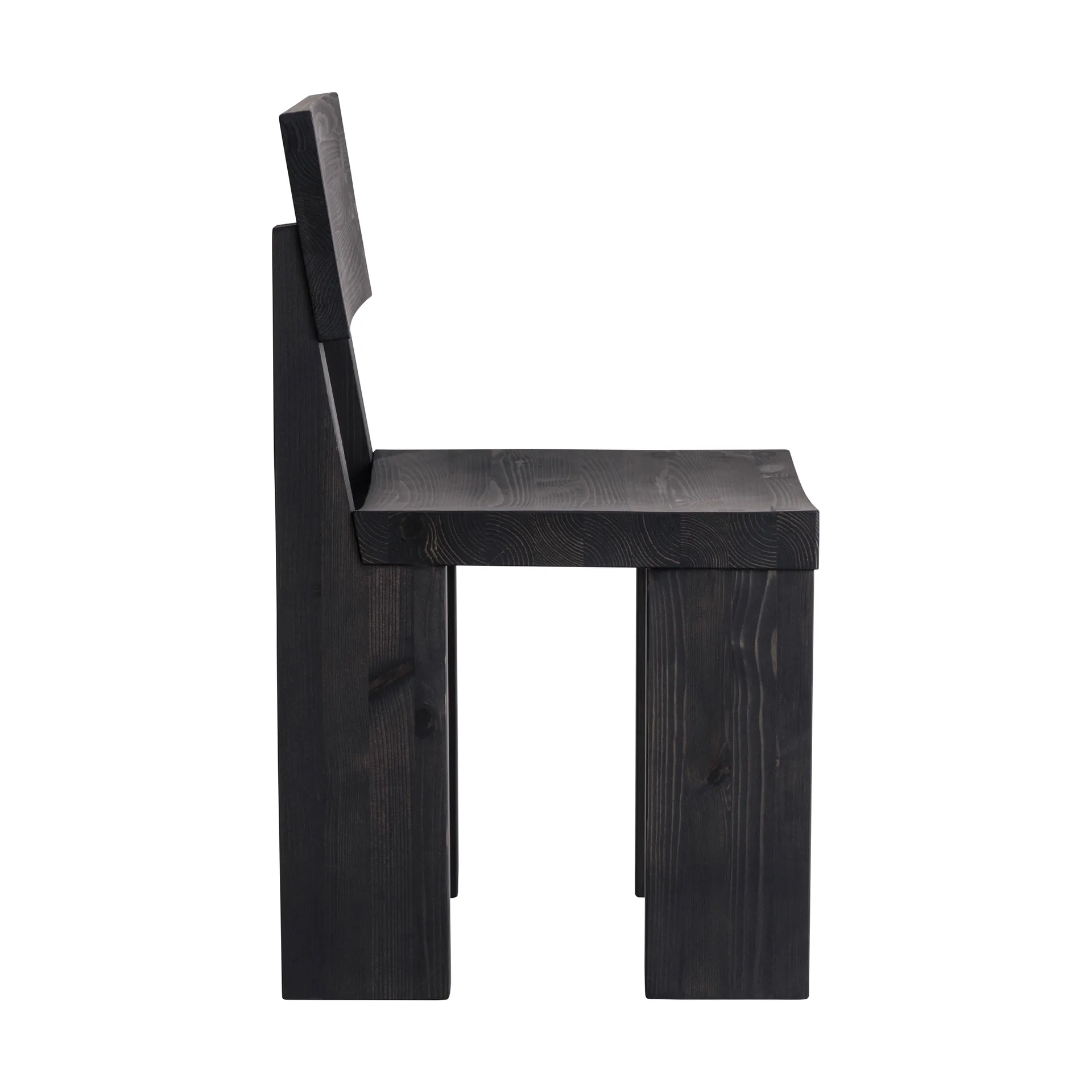 001 Dining Chair cadeira, Pinho tingido de preto Vaarnii