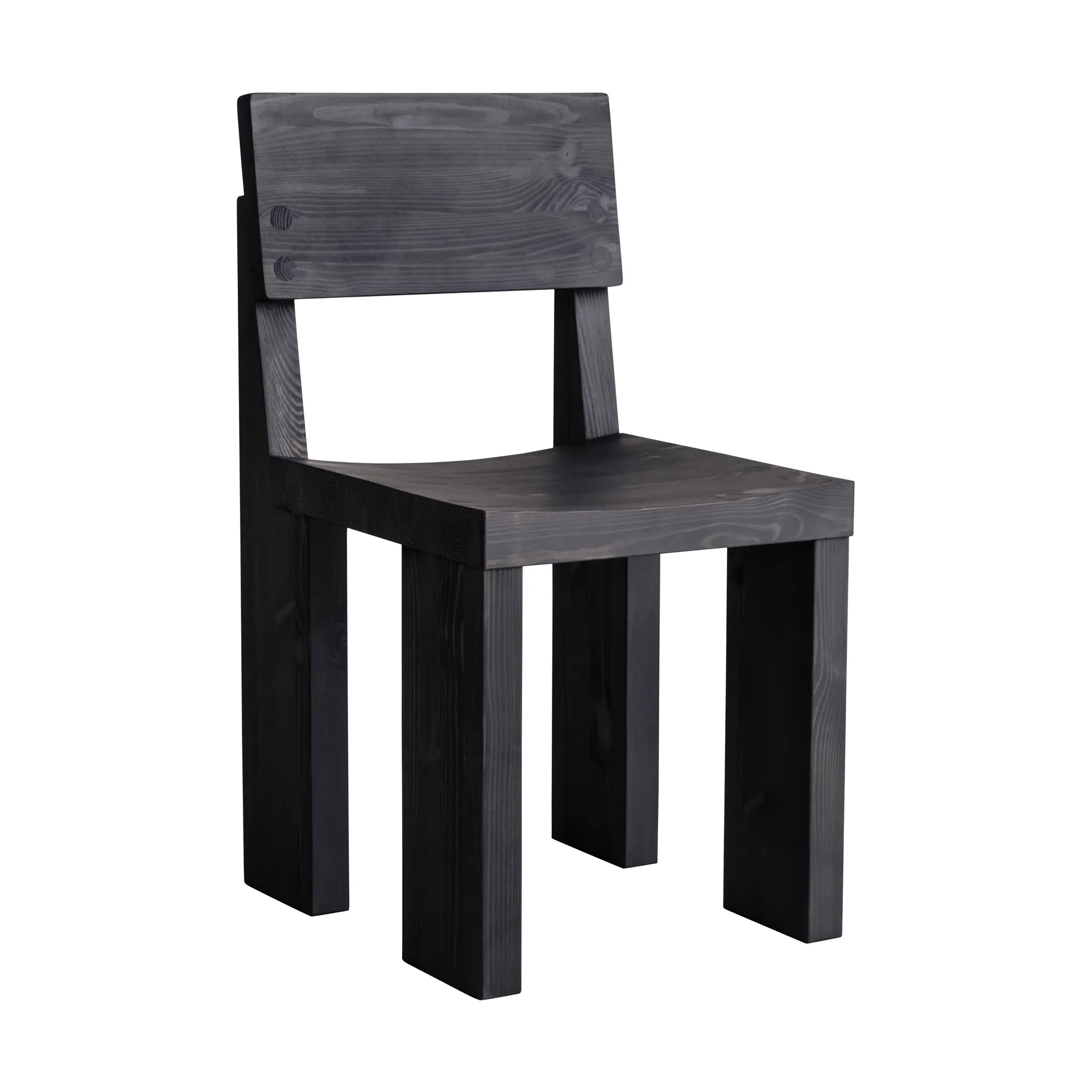 001 Dining Chair cadeira, Pinho tingido de preto Vaarnii