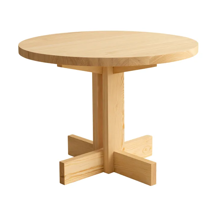 001 Dining Table mesa de jantar - Pinho oleado e encerado mate, Ø100x74 cm - Vaarnii