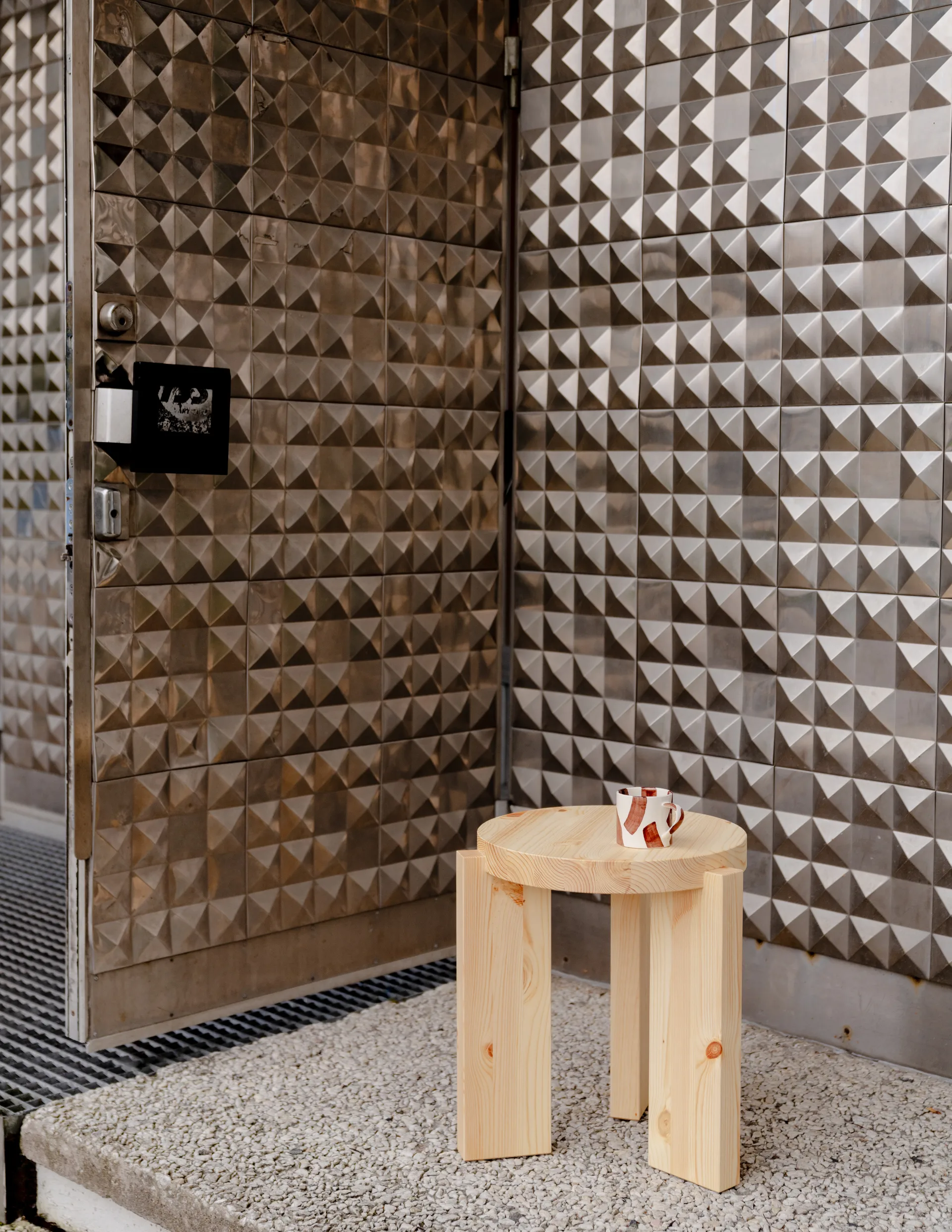 001 Stool banco, Pinho oleado mate, Ø40x44 cm Vaarnii