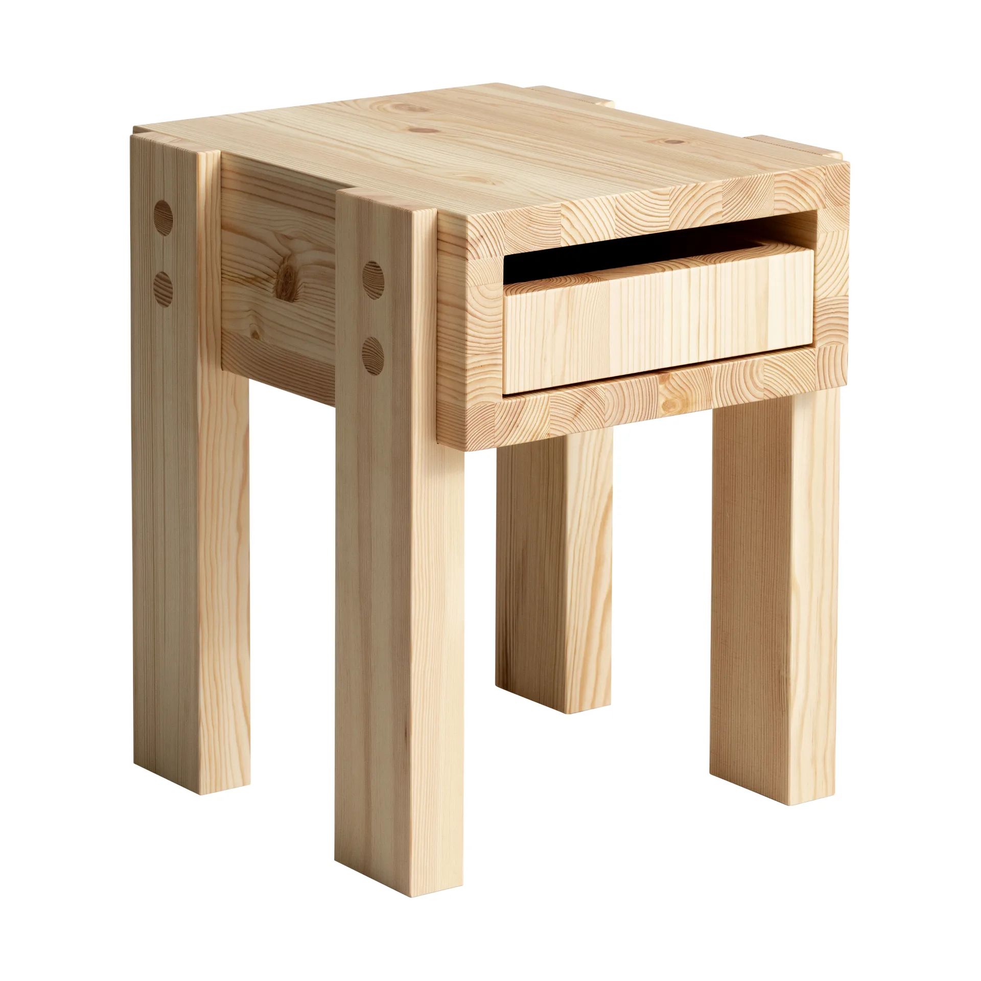 003 Stilts Side Table mesa lateral, Pinho com óleo e cera matte 40x36x45 cm Vaarnii