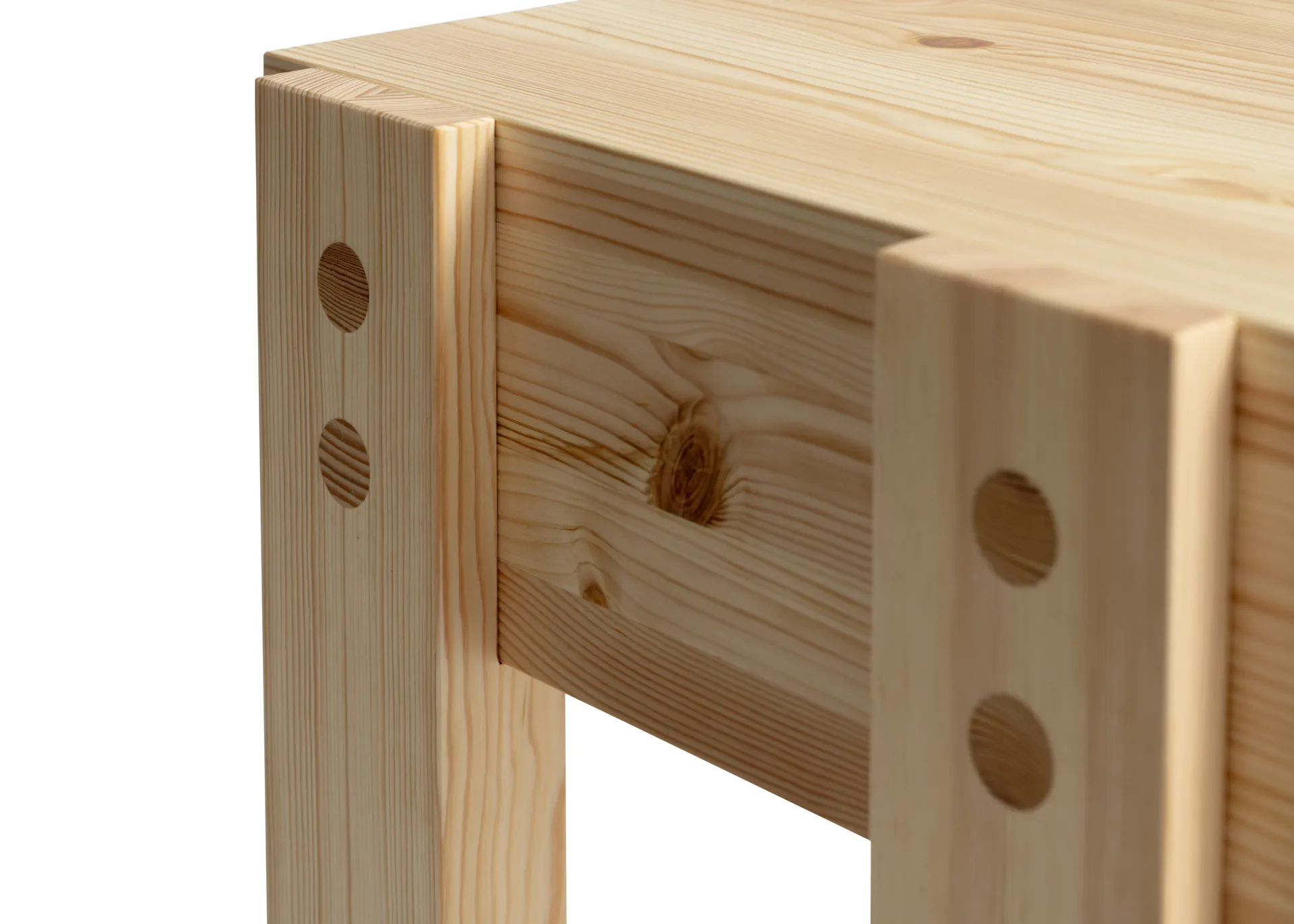 003 Stilts Side Table mesa lateral, Pinho com óleo e cera matte 40x36x45 cm Vaarnii