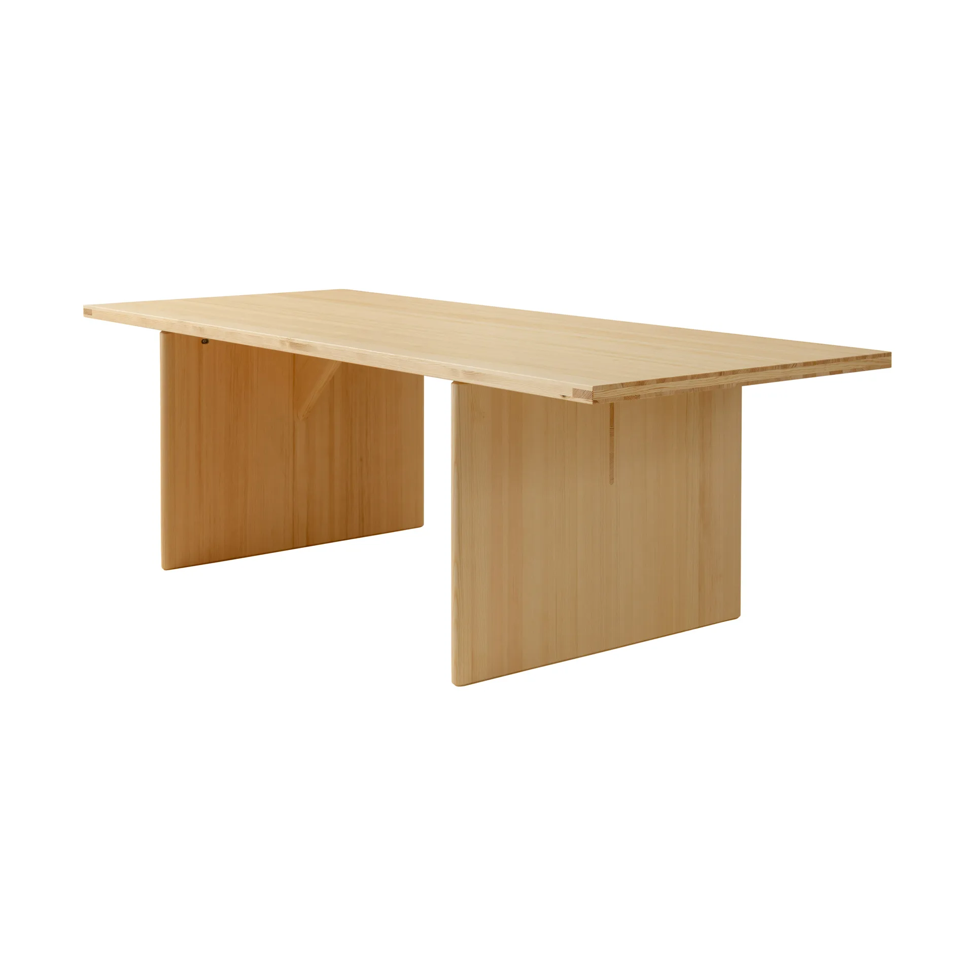 012 Kolmio Dining Table mesa, Pinho encerado a óleo fosco, 227x95x72 cm Vaarnii