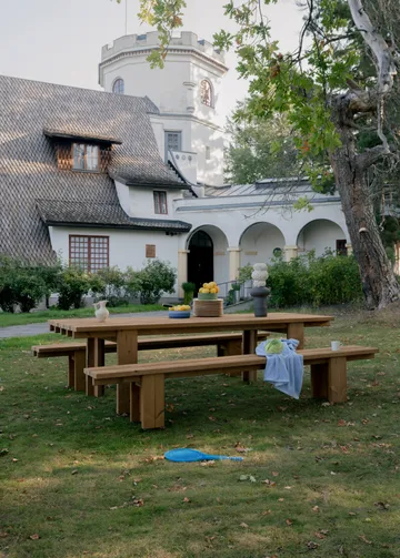 013 Osa Outdoor Bench banco - Pinho termorretificado, 270x37x49 cm - Vaarnii