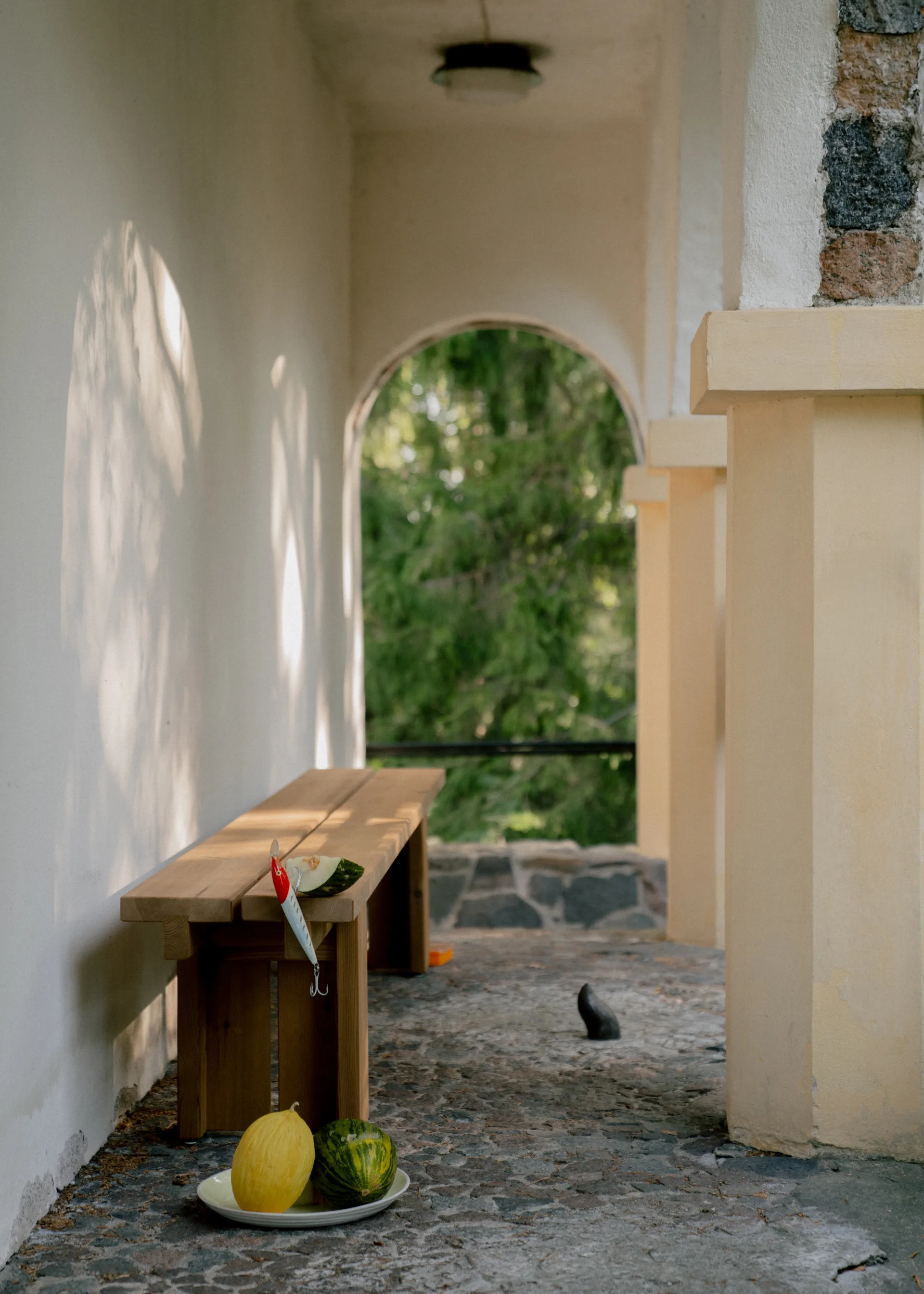 013 Osa Outdoor Bench banco, Pinho termotratado, 182x37x49 cm Vaarnii