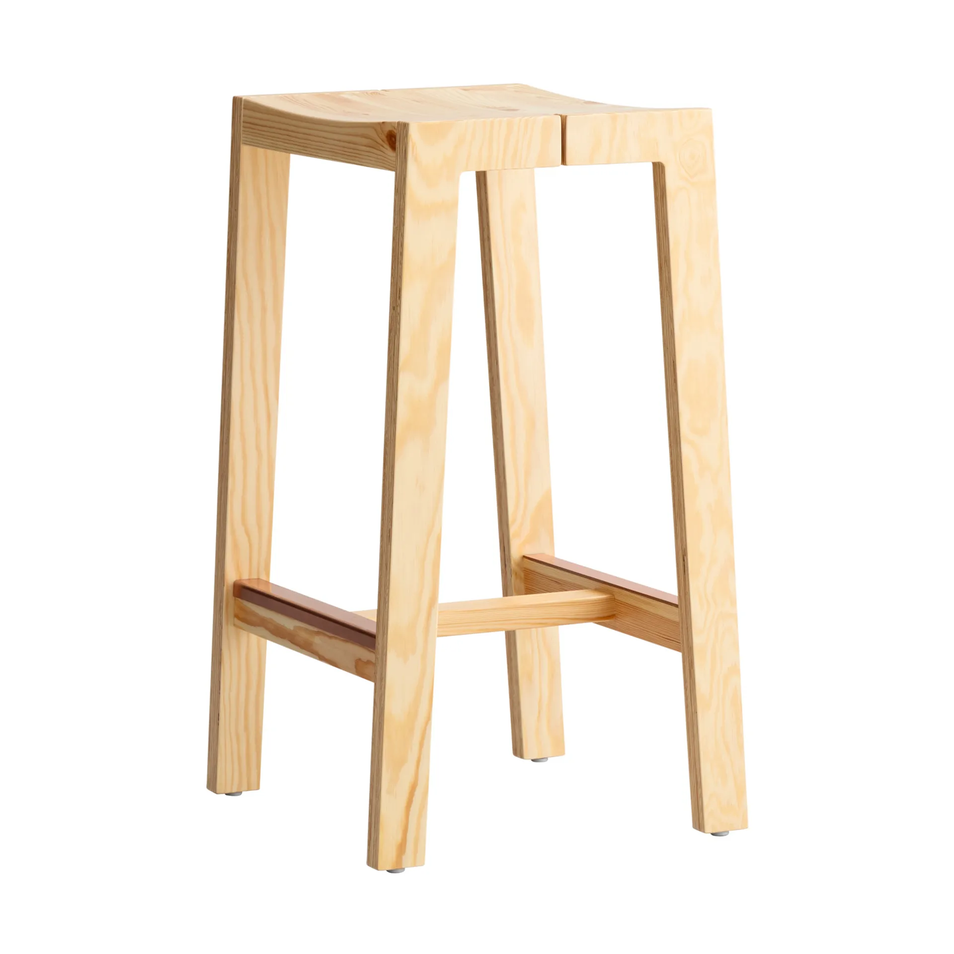 016 Maasto Bar Stool banco de bar, Pinho encerado a óleo mate, 65 cm Vaarnii