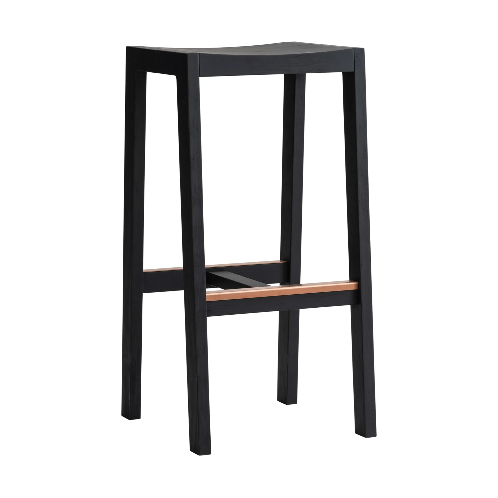 016 Maasto Bar Stool banco de bar, Pinho tingido de preto, 75 cm Vaarnii
