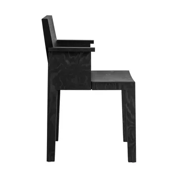 016 Maasto Dining Armchair cadeira de braços - Pinho tingido de preto - Vaarnii