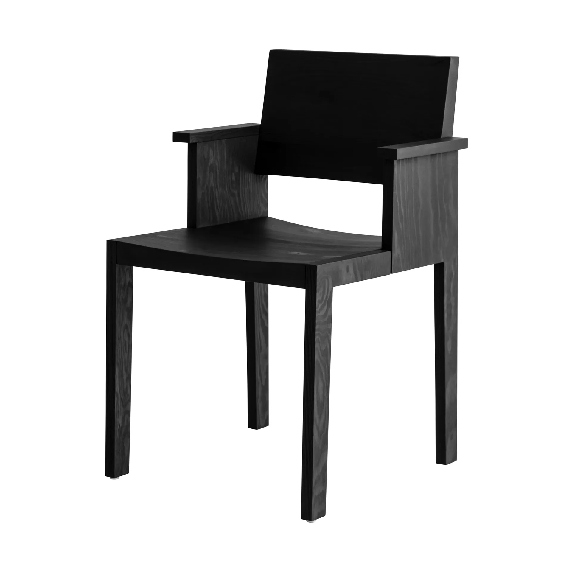 016 Maasto Dining Armchair cadeira de braços, Pinho tingido de preto Vaarnii