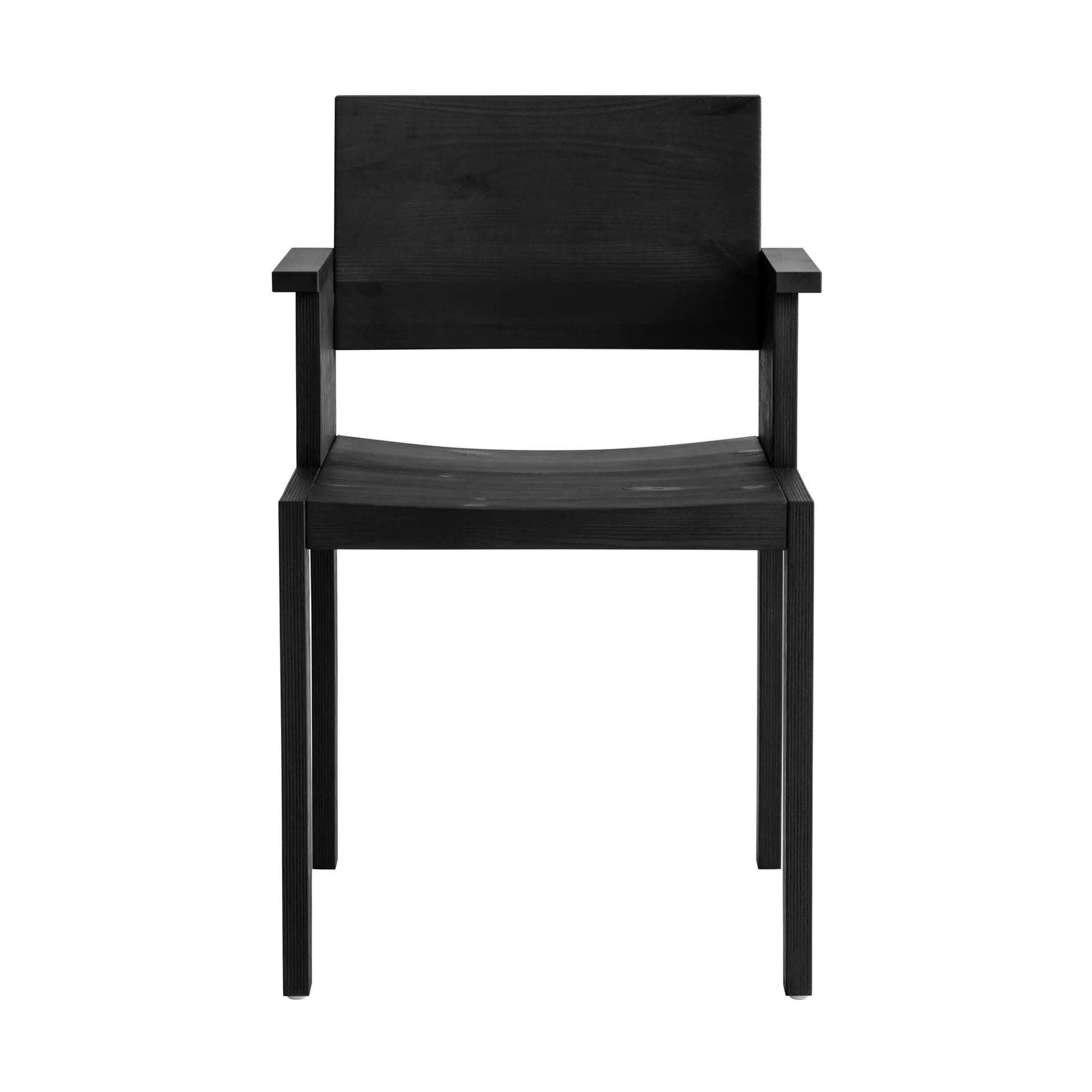 016 Maasto Dining Armchair cadeira de braços, Pinho tingido de preto Vaarnii