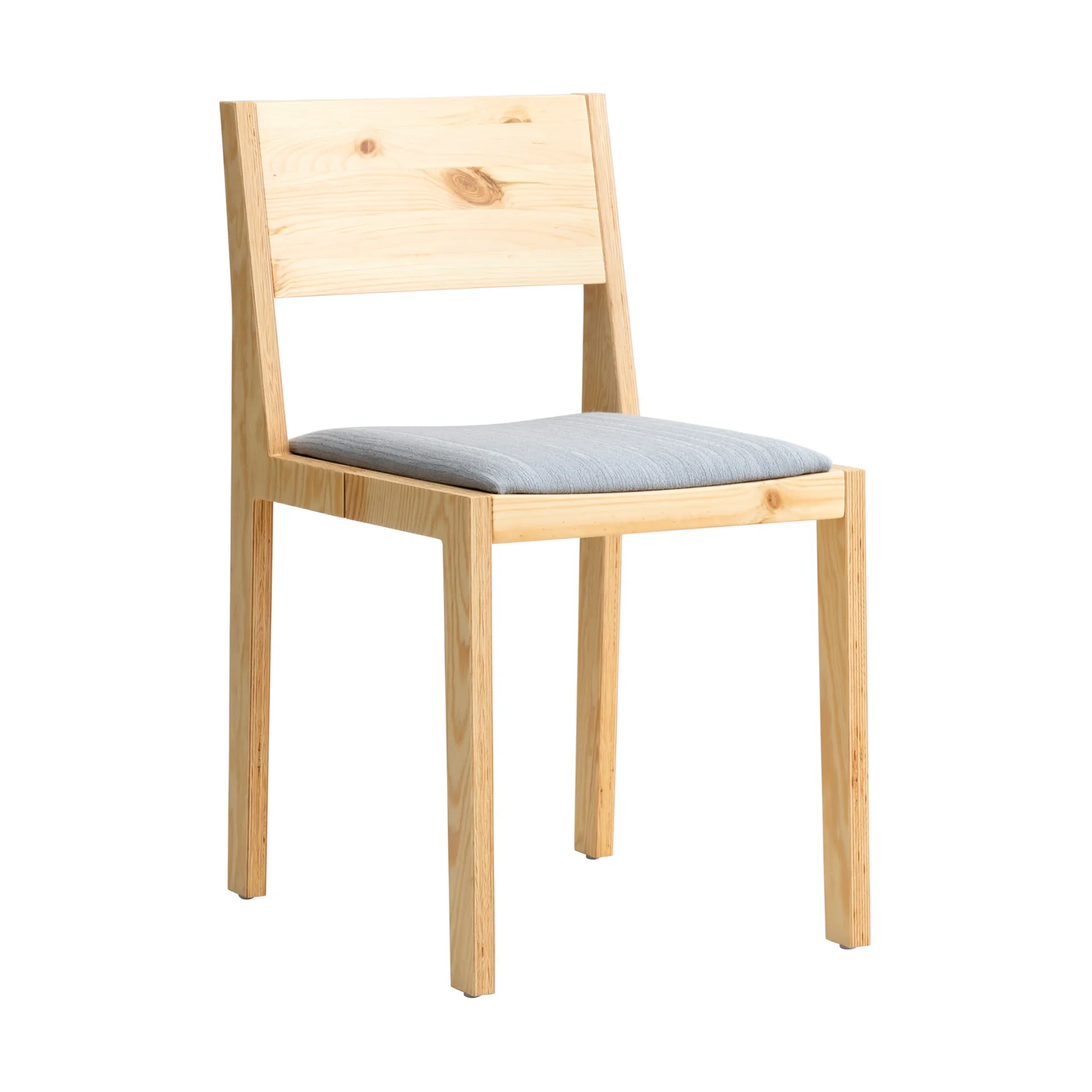 016 Maasto Dining Chair cadeira, Pinho encerado a óleo mate, assento estofado cinza Vaarnii