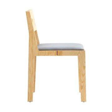 016 Maasto Dining Chair cadeira - Pinho encerado a óleo mate, assento estofado cinza - Vaarnii