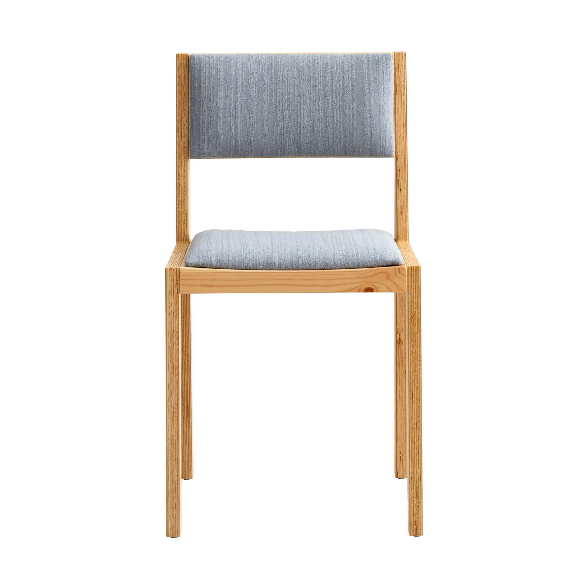 016 Maasto Dining Chair cadeira, Pinho oleado encerado mate, frente revestida cinza Vaarnii