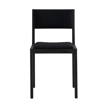 016 Maasto Dining Chair cadeira - Pinho tingido de preto, frente revestida de preto - Vaarnii