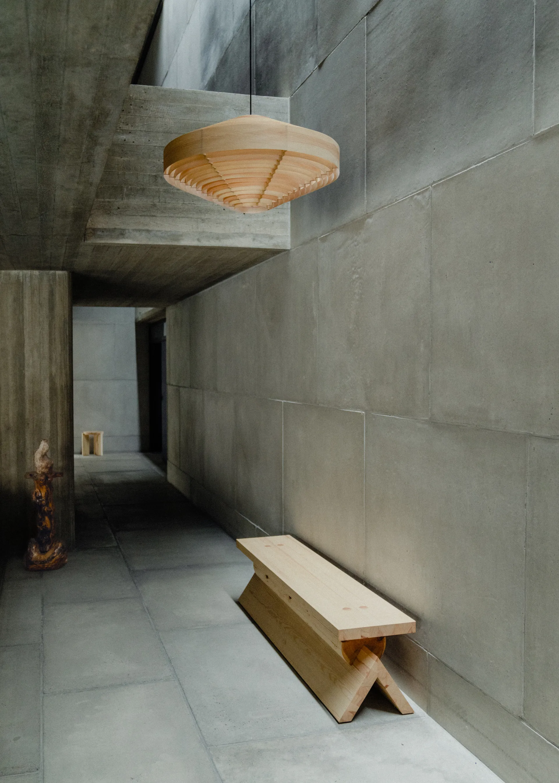 1003 Hans Pendant candeeiro pendente, Pinho oleado encerado fosco, XL Ø90 cm Vaarnii