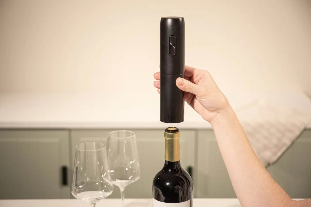 Vacuvin abre-garrafas elétrico para vinho, Preto Vacuvin