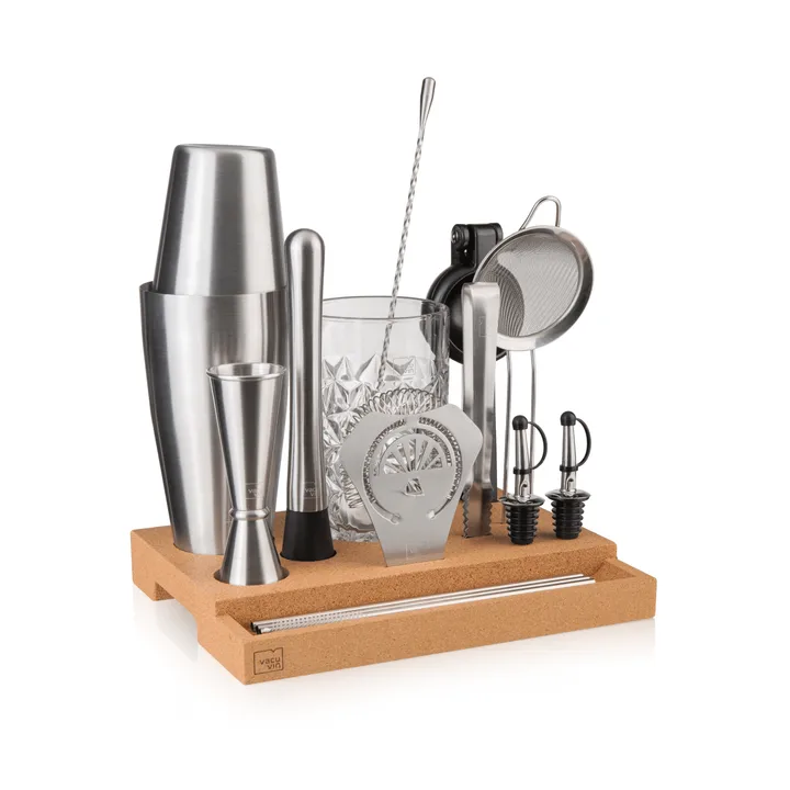 Vacuvin Master Bar In a Box conjunto de cocktail - Aço inoxidável, 16 peças - Vacuvin