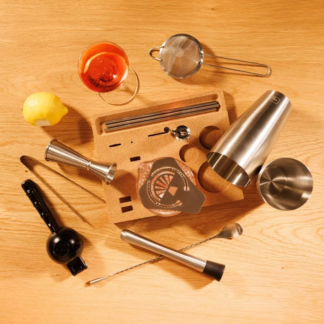 Vacuvin Mixologist Bar In a Box conjunto de cocktails, Aço inoxidável, 14 peças Vacuvin