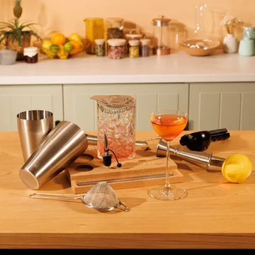 Vacuvin Mixologist Bar In a Box conjunto de cocktails - Aço inoxidável, 14 peças - Vacuvin