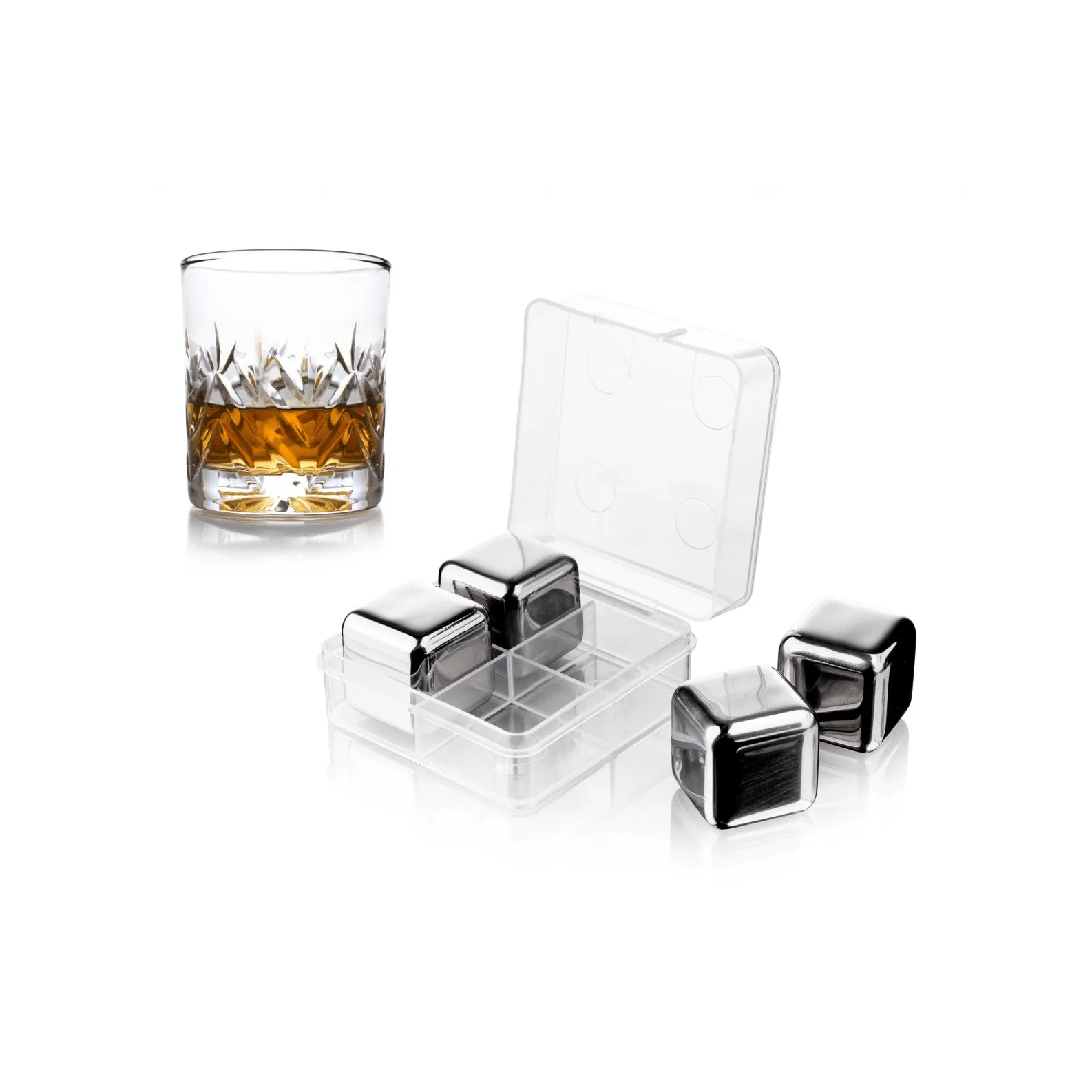 Vacuvin pedras de whisky, Aço inoxidável, pack de 4 Vacuvin